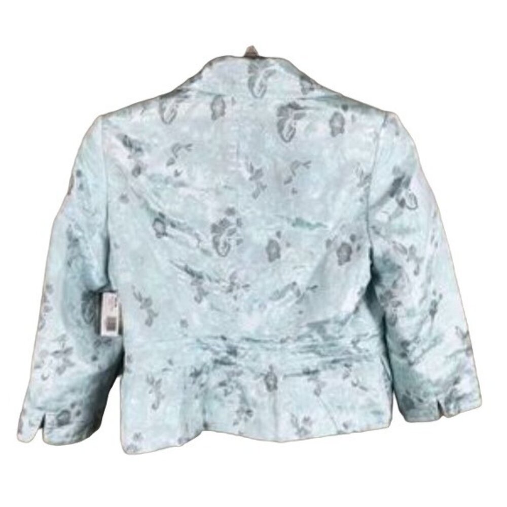 Versailles Aqua Brocade Jacket Size 6 NWT - Picture 3 of 6
